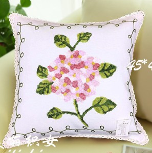 Cotton Canvas Wool Embroidery Decoration Cushion Cover Pillow Case Flower Design Pastorale Style wit